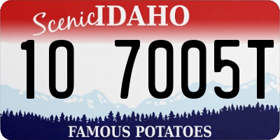 ID license plate 1O7005T