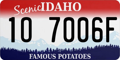 ID license plate 1O7006F