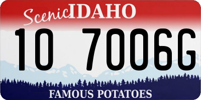 ID license plate 1O7006G