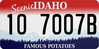 ID license plate 1O7007B