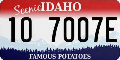 ID license plate 1O7007E