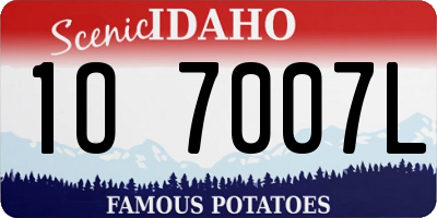 ID license plate 1O7007L