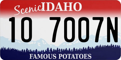 ID license plate 1O7007N