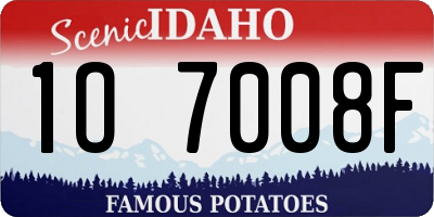 ID license plate 1O7008F