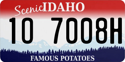 ID license plate 1O7008H