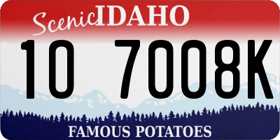 ID license plate 1O7008K