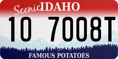 ID license plate 1O7008T