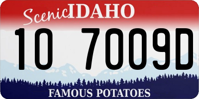 ID license plate 1O7009D