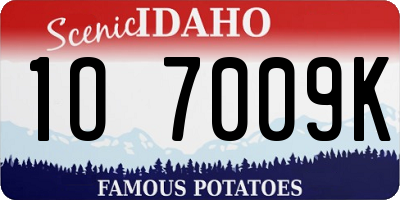 ID license plate 1O7009K