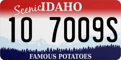 ID license plate 1O7009S