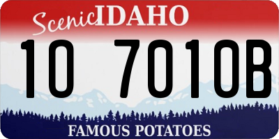 ID license plate 1O7010B