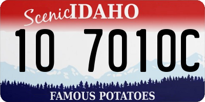 ID license plate 1O7010C