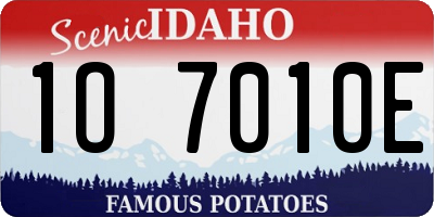 ID license plate 1O7010E