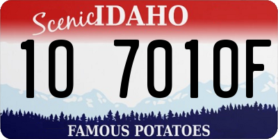 ID license plate 1O7010F