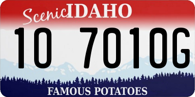 ID license plate 1O7010G