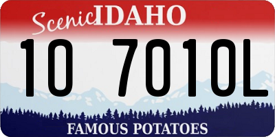 ID license plate 1O7010L