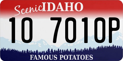 ID license plate 1O7010P