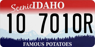 ID license plate 1O7010R