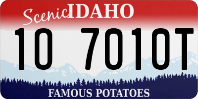 ID license plate 1O7010T