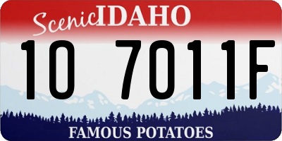 ID license plate 1O7011F