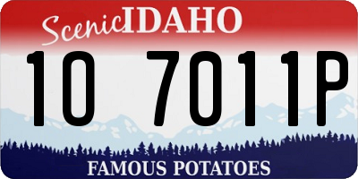 ID license plate 1O7011P