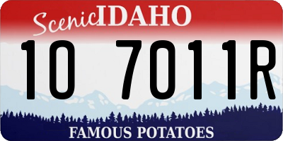 ID license plate 1O7011R
