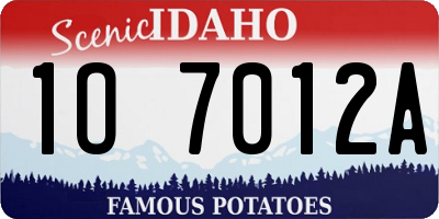 ID license plate 1O7012A