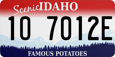 ID license plate 1O7012E