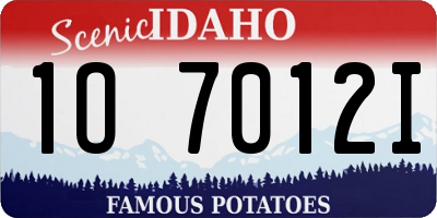 ID license plate 1O7012I