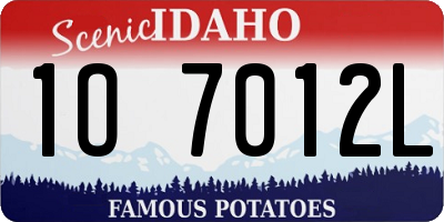ID license plate 1O7012L