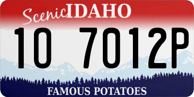 ID license plate 1O7012P