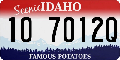 ID license plate 1O7012Q