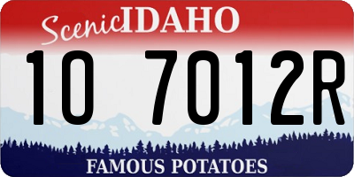 ID license plate 1O7012R