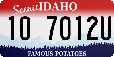 ID license plate 1O7012U