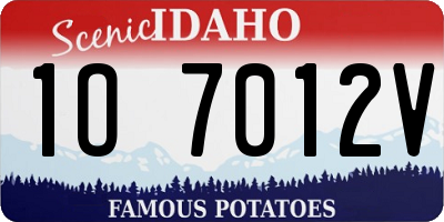 ID license plate 1O7012V