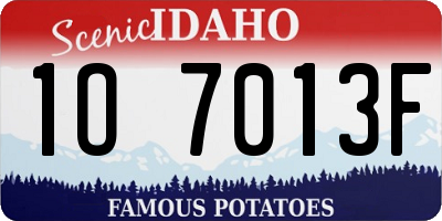 ID license plate 1O7013F