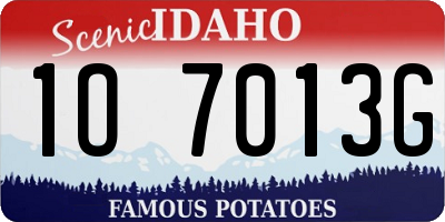 ID license plate 1O7013G