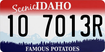 ID license plate 1O7013R