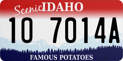 ID license plate 1O7014A