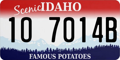 ID license plate 1O7014B