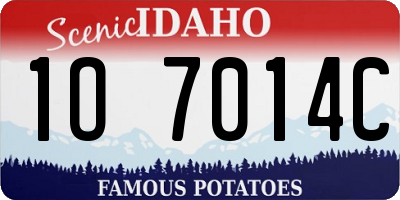 ID license plate 1O7014C