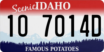 ID license plate 1O7014D
