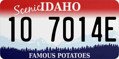 ID license plate 1O7014E