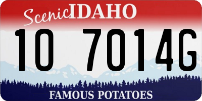 ID license plate 1O7014G