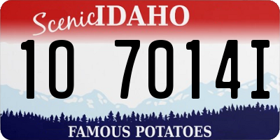 ID license plate 1O7014I