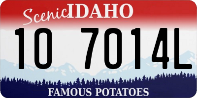 ID license plate 1O7014L