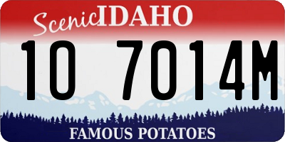 ID license plate 1O7014M