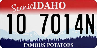 ID license plate 1O7014N