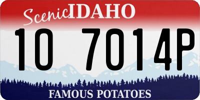 ID license plate 1O7014P