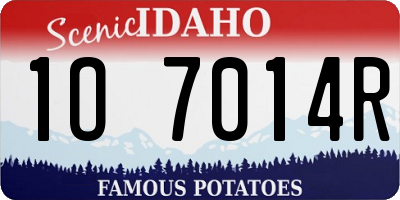 ID license plate 1O7014R